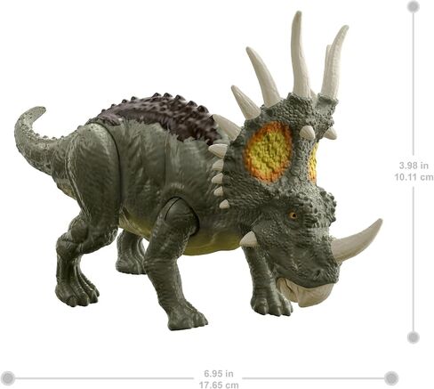Jurassic World Fierce Force Styracosaurus Camp Cretaceous Authentic Dinosaur Strike Motion Action Figure, Movable Joints, Gift 3 Years & Older in Saudi Arabia