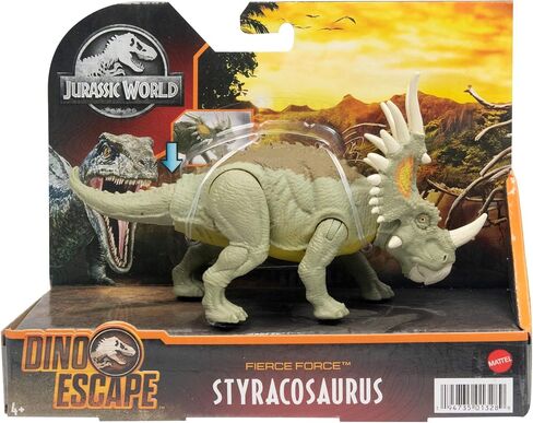 Jurassic World Fierce Force Styracosaurus Camp Cretaceous Authentic Dinosaur Strike Motion Action Figure, Movable Joints, Gift 3 Years & Older in Saudi Arabia