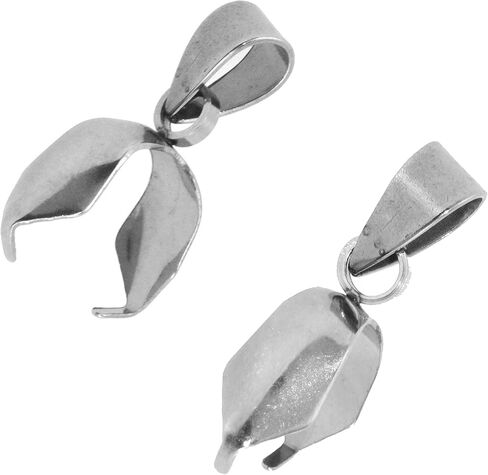 Mandala Crafts Metal Pendant Clasp Connectors Bails for Necklace - Pinch Bails for Jewelry Making - Antique Brass Pinch Bail Pendant Findings Charm Clasp Clips 50 PCs 7x20mm in Saudi Arabia