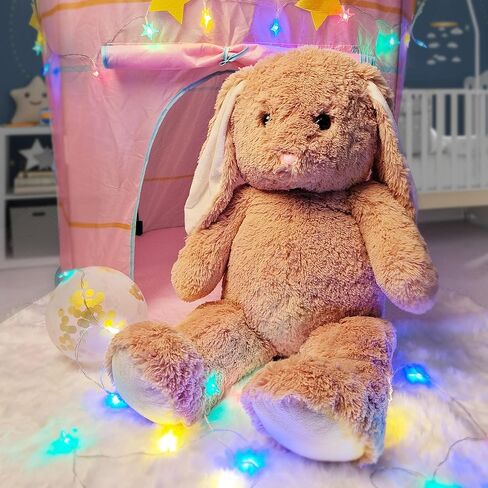 بنبن دمية ارنب محشوة بطول 3 قدم، لعبة ارنب ناعمة جامبو من القطيفة ذات الاذنين بلون بني (طول 36 انش) in Kuwait