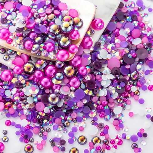 3929Pcs Black Gold Pearls Rhinestones for Crafts Mixed Size 3mm-8mm AB Color Round Half Pearls Flatback Pearl Beads and Resin Rhinestones Set for Face Art in Kuwait