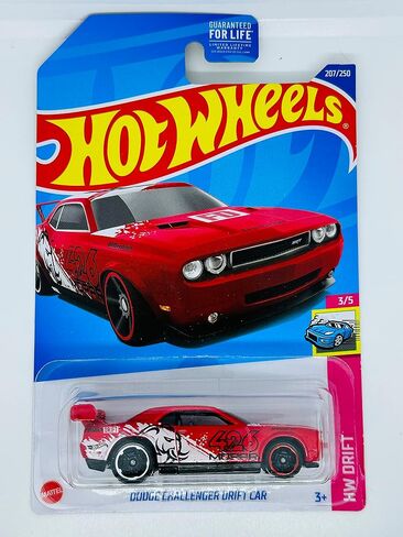 Hot Wheels - Dodge Challenger Drift CAR - RED - HW Drift 3/5 - 207/250 - Ships in a Box / Bubble Wrapped in Saudi Arabia