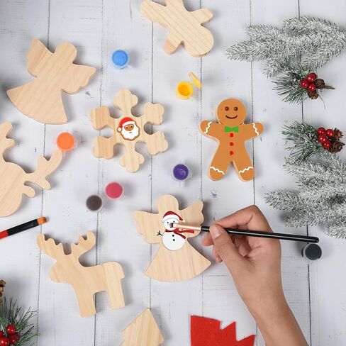 12 جهاز كمبيوتر شخصى عيد الميلاد القواطع الخشبية غير المكتملة شجرة الزنجبيل ندفة الثلج عيد الميلاد المشاريع الحرفية الخشب فارغة للحزب المنزل الجرف رف رف صينية ديكور الجدول المركزية in Kuwait