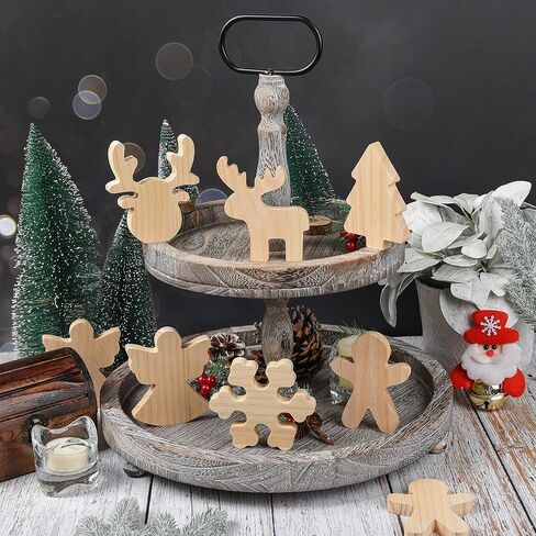 12 جهاز كمبيوتر شخصى عيد الميلاد القواطع الخشبية غير المكتملة شجرة الزنجبيل ندفة الثلج عيد الميلاد المشاريع الحرفية الخشب فارغة للحزب المنزل الجرف رف رف صينية ديكور الجدول المركزية in Kuwait