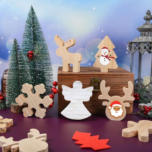 12 جهاز كمبيوتر شخصى عيد الميلاد القواطع الخشبية غير المكتملة شجرة الزنجبيل ندفة الثلج عيد الميلاد المشاريع الحرفية الخشب فارغة للحزب المنزل الجرف رف رف صينية ديكور الجدول المركزية in Kuwait