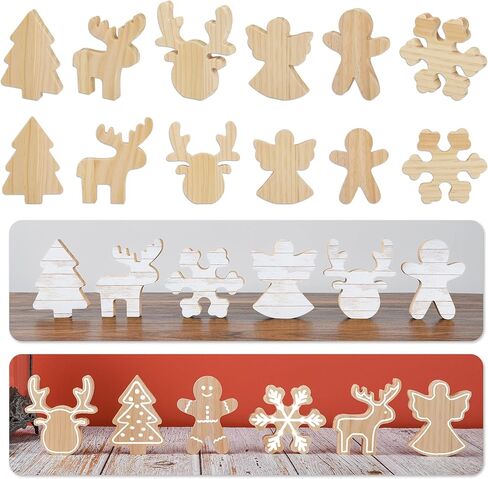 12 جهاز كمبيوتر شخصى عيد الميلاد القواطع الخشبية غير المكتملة شجرة الزنجبيل ندفة الثلج عيد الميلاد المشاريع الحرفية الخشب فارغة للحزب المنزل الجرف رف رف صينية ديكور الجدول المركزية in Kuwait