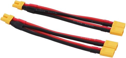 BDHI 2pcs XT30 Parallel Battery Connector 2-Male to 1-Female Adapter Cable for RC Multicopter Quadcopter(B139-2) in Saudi Arabia