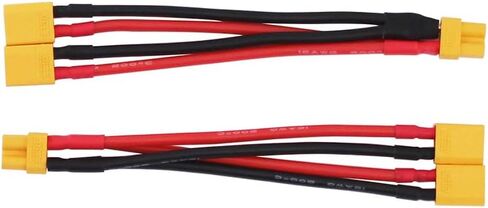 BDHI 2pcs XT30 Parallel Battery Connector 2-Male to 1-Female Adapter Cable for RC Multicopter Quadcopter(B139-2) in Saudi Arabia