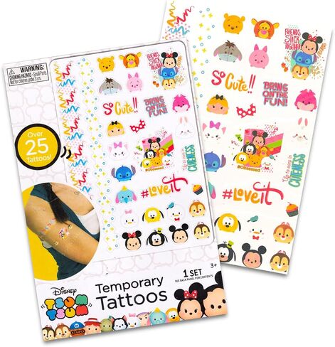 Disney Temporary Tattoos for Kids (3 Pack) ~ Over 75 Disney Temporary Tattoos Featuring Mickey, Minnie, Pooh, Chip & Dale, More | Disney Party Favors for Kids in Kuwait