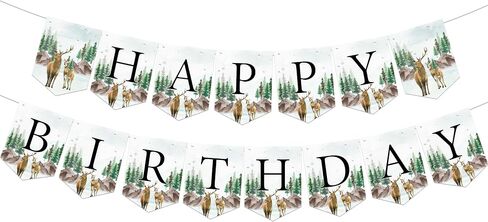 Deer Birthday Party Decorations, Deer Happy Birthday Banner for Boys Oh Deer Onedeerful Woodland Birthday Party Supplies in Saudi Arabia