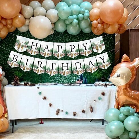 Deer Birthday Party Decorations, Deer Happy Birthday Banner for Boys Oh Deer Onedeerful Woodland Birthday Party Supplies in Saudi Arabia