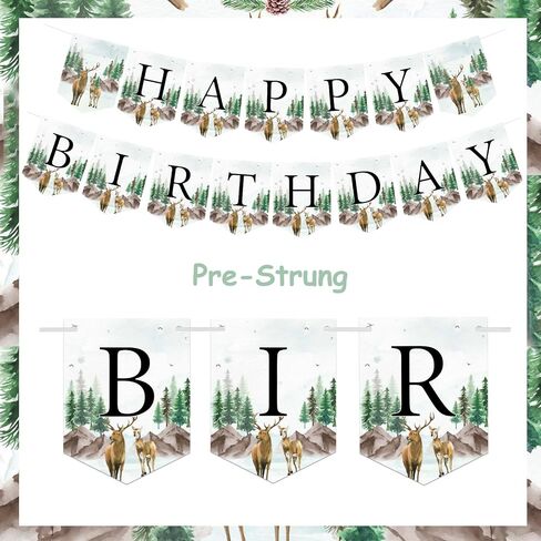 Deer Birthday Party Decorations, Deer Happy Birthday Banner for Boys Oh Deer Onedeerful Woodland Birthday Party Supplies in Saudi Arabia