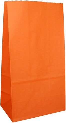 Party Favor Bag - 50 Piece Orange Kraft Paper Treat Bags Ideal For, Lunch, Gift Bags Birthday Parties, Halloween - 5 x 3 x 9 Inch in Kuwait