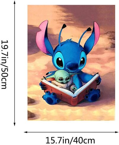 ¬Kimily Yo_da DIY Paint by Numbers for Adults Kids Baby Yo_da Stitch Paint by Numbers DIY Painting Stitch Acrylic Paint by Numbers Painting Kit Home Wall Living Room Bedroom Decor Stitch Baby Yo_da in Kuwait