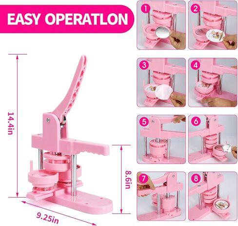 ترقية آلة صنع الأزرار بأحجام متعددة، آلة صنع الدبابيس 1+1.25+2.25 بوصة آلة الضغط، ظهر الدبوس، الأفلام البلاستيكية وقواطع الدوائر in Kuwait