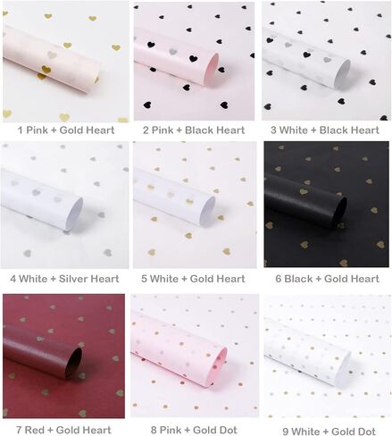 ورق زهور على الطراز الكوري باللون الأحمر مع ورق تغليف هدايا على شكل قلب ذهبي، مناديل ورقية كبيرة لتغليف الهدايا، محل زهور لحفلات الزفاف وأعياد الميلاد وحفلات استقبال المولود الجديد 28 ورقة (7 قلب أحمر + قلب ذهبي) in Kuwait