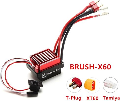 وحدة التحكم الإلكترونية في السرعة GoolRC 60A المصقولة ESC T Plug 6V 2A BEC بديلة لسيارة 1/10 Traxxas TRX4 TRX6 D90 HSP Redcat 4WD RC in Saudi Arabia