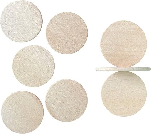 1 Inch Round Wood Coins 200 Pcs, Natural Wood Slices Wood Cutout Circles Chips, Wood Round Tokens, D&D Tokens, Reward Coins, for Crafts Projects, Ornaments in Kuwait