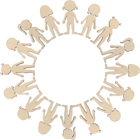 COHEALI 50pcs Wooden Boy Cutout Unfinished People Shaped Craft Sticks Blank Wooden Slices for DIY Projects in Kuwait