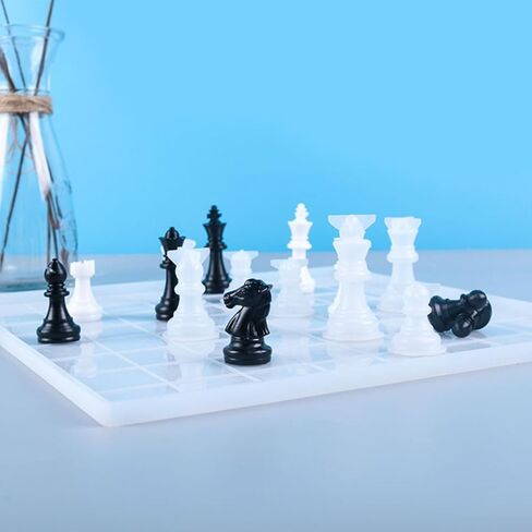 بيمنه قالب سيليكون ثلاثي الابعاد لراتنج الشطرنج، قالب صب الراتنج بالحجم الكامل، قوالب ايبوكسي للشطرنج للاطفال والكبار والعائلة للحرف الفنية التي تصنعها بنفسك in Kuwait
