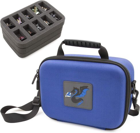 CASEMATIX Miniature Storage Hard Shell Figure Case - 30 Slot Figurine Minature Carrying Case with Adjustable Strap and Accessory Storage Compatible with Warhammer 40k, DND and More! in Saudi Arabia