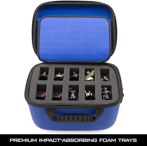 CASEMATIX Miniature Storage Hard Shell Figure Case - 30 Slot Figurine Minature Carrying Case with Adjustable Strap and Accessory Storage Compatible with Warhammer 40k, DND and More! in Saudi Arabia