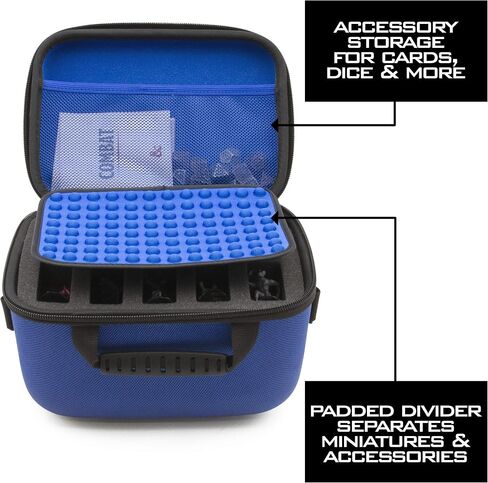 CASEMATIX Miniature Storage Hard Shell Figure Case - 30 Slot Figurine Minature Carrying Case with Adjustable Strap and Accessory Storage Compatible with Warhammer 40k, DND and More! in Saudi Arabia