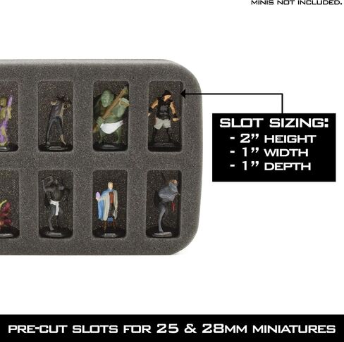 CASEMATIX Miniature Storage Hard Shell Figure Case - 30 Slot Figurine Minature Carrying Case with Adjustable Strap and Accessory Storage Compatible with Warhammer 40k, DND and More! in Saudi Arabia