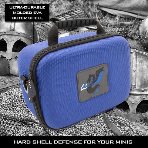 CASEMATIX Miniature Storage Hard Shell Figure Case - 30 Slot Figurine Minature Carrying Case with Adjustable Strap and Accessory Storage Compatible with Warhammer 40k, DND and More! in Saudi Arabia