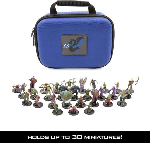 CASEMATIX Miniature Storage Hard Shell Figure Case - 30 Slot Figurine Minature Carrying Case with Adjustable Strap and Accessory Storage Compatible with Warhammer 40k, DND and More! in Saudi Arabia