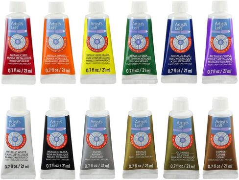 طلاء أكريليك معدني مكون من 12 لونًا من Artist's Loft | 21 مل لكل واحدة in Kuwait