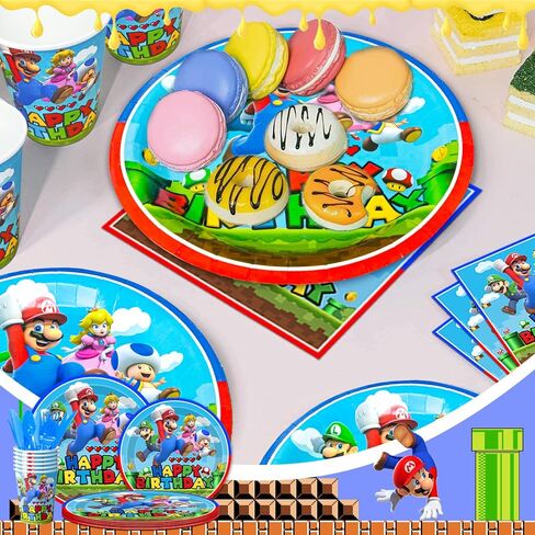 Birthday Party Supplies,115pcs Party Decorations&Tableware Set-Balloons Banner & Party Plates and Napkins Tablecloth etc Party Supplies for Boys Kids in Kuwait