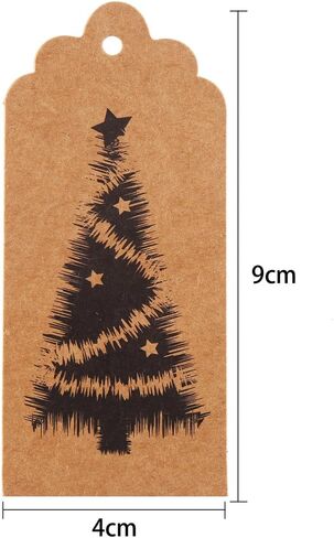 DECORA حزمة من 120 بطاقة هدايا عيد الميلاد البني ملصقات عيد الميلاد البني و 195 قدم توأم- 10 تصاميم مختلفة in Kuwait