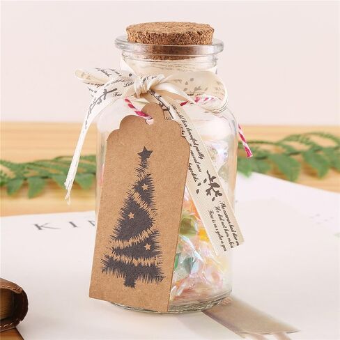 DECORA حزمة من 120 بطاقة هدايا عيد الميلاد البني ملصقات عيد الميلاد البني و 195 قدم توأم- 10 تصاميم مختلفة in Kuwait