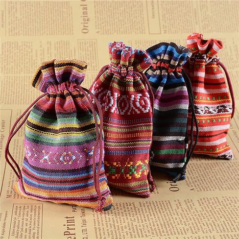 jianxun 25 Pack Mini Drawstring Gift Bag 3.9x5.5inch , Cotton Linen Jute Cloth Sack Muslin Bags Taco Llama Cactus,Mexican Themed Fiesta Party Decorations Wedding Party multi in Saudi Arabia