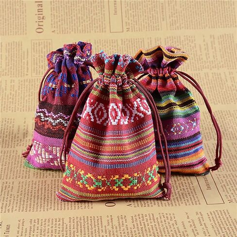 jianxun 25 Pack Mini Drawstring Gift Bag 3.9x5.5inch , Cotton Linen Jute Cloth Sack Muslin Bags Taco Llama Cactus,Mexican Themed Fiesta Party Decorations Wedding Party multi in Saudi Arabia