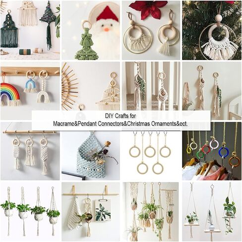 60 Pcs Unfinished Wood Rings for Macrame,5 Different Sizes Wooden Rings for Crafts,70mm/55mm/40mm/30mm/20mm,Natural Solid Wood Ring for Ornaments Crafts, Curtain Rings and Toys,Jewelry DIY Making in Saudi Arabia