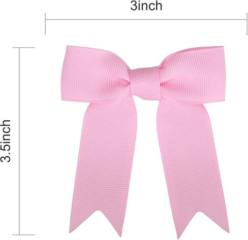 Meseey 50 جهاز كمبيوتر شخصى 3 بوصة وردي فاتح grosgrain الشريط تويست التعادل الانحناء Pretied الانحناء الحرفية لأكياس علاج هدية التفاف سلة الزفاف الطفل دش عيد ميلاد عيد الحب حفلة عيد الميلاد in Kuwait