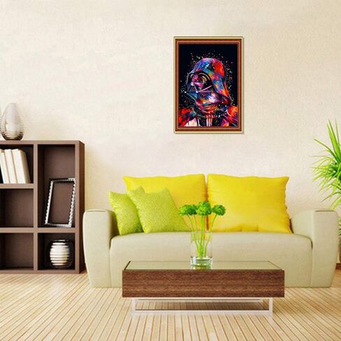 مجموعة الطلاء الماسي ستار وورز 5D، مجموعات طلاء الماس بحجر الراين للبالغين والمبتدئين، ديكور المنزل، 29.6 سم × 39.3 سم (لوحة ألماس ستار وورز) in Kuwait