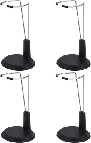 NUOBESTY 4pcs Black Doll Stands Holder Figures Display Rack Teddy Bear Stand Doll Bracket Support for Home White 15cm in Saudi Arabia