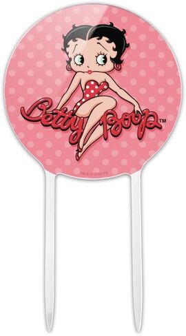 Acrylic Betty Boop Pink Polka Dots Cake Topper Party Decoration for Wedding Anniversary Birthday Graduation in Saudi Arabia