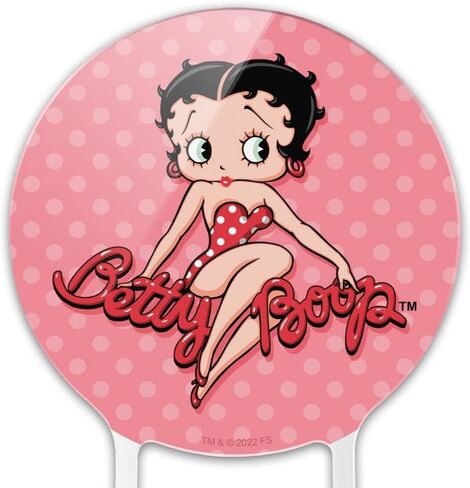 Acrylic Betty Boop Pink Polka Dots Cake Topper Party Decoration for Wedding Anniversary Birthday Graduation in Saudi Arabia