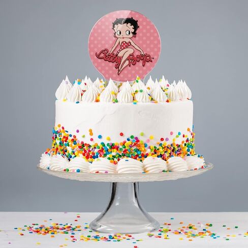 Acrylic Betty Boop Pink Polka Dots Cake Topper Party Decoration for Wedding Anniversary Birthday Graduation in Saudi Arabia