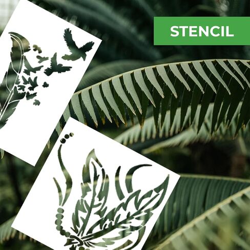 Feather Stencil Drawing Decor Templates Paint Template Art Print Burning Wood Painting Large Reusable Large Wall Kit Stencils Your Next Painting Adventure in Saudi Arabia