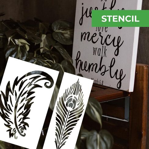 Feather Stencil Drawing Decor Templates Paint Template Art Print Burning Wood Painting Large Reusable Large Wall Kit Stencils Your Next Painting Adventure in Saudi Arabia