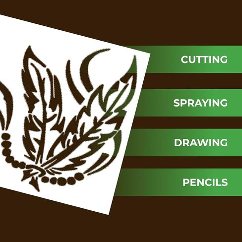Feather Stencil Drawing Decor Templates Paint Template Art Print Burning Wood Painting Large Reusable Large Wall Kit Stencils Your Next Painting Adventure in Saudi Arabia