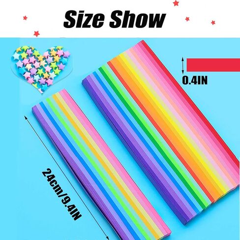 RYKOMO 4050 Sheets Star Origami Paper 27 Assortment Colors Decoration Star Paper Strips Double Sided Lucky Colorful Star Folding Paper for DIY Art Crafts Paper, School Teaching Supplies in Kuwait