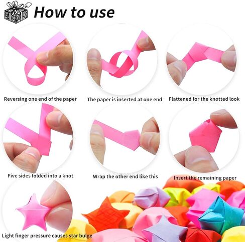 RYKOMO 4050 Sheets Star Origami Paper 27 Assortment Colors Decoration Star Paper Strips Double Sided Lucky Colorful Star Folding Paper for DIY Art Crafts Paper, School Teaching Supplies in Kuwait