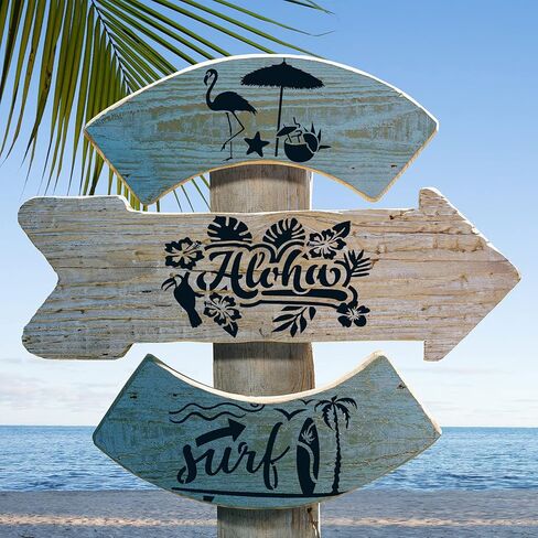 16 قطعة ألوها الزهور استنسل الصيف الطلاء قالب هاواي الاستوائي قابل لإعادة الاستخدام إستنسل النخيل شجرة الاستنسل ليمون أناناس فلامنغو أوراق قالب لدي فن الحرف سكرابوكينغ على الخشب جدار ديكور in Kuwait