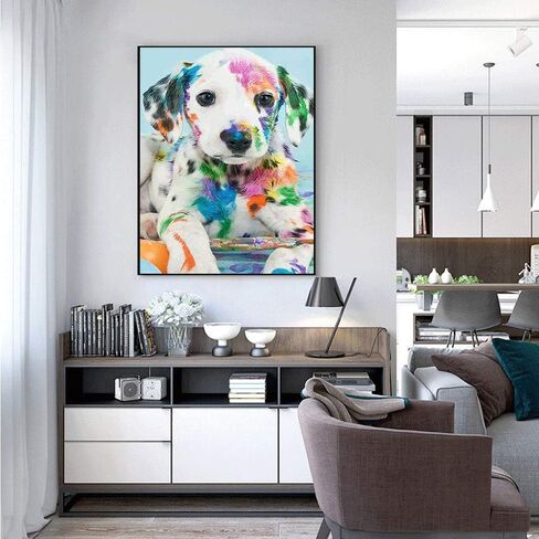 مطبوعات يدوية كيميلي بأرقام للبالغين والأطفال والأطفال الكلاب بالرسم حسب الأرقام DIY تلوين كلب أكريليك ملون بالألوان حسب الأرقام مجموعة الرسم الرئيسية جدار غرفة المعيشة غرفة النوم ديكور الكلب دلماسي in Kuwait